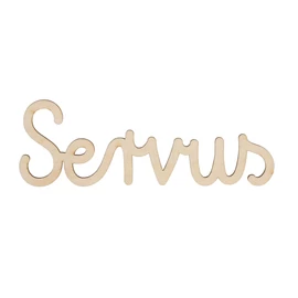 Holzschrift "Servus" groß natur