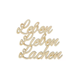 Holzschrift "Leben Lieben Lachen" groß natur