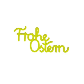 Holzschrift "Frohe Ostern" klein grün