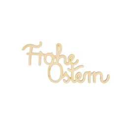Holzschrift "Frohe Ostern" klein natur