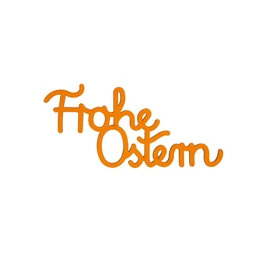 Holzschrift "Frohe Ostern" klein orange