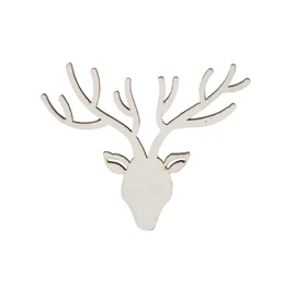 Holzfigure "Hirsch Kopf weiß"