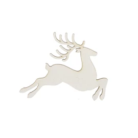 Holzfigure "Hirsch weiß mittel"