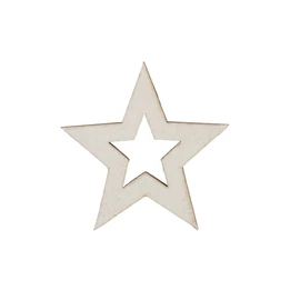 Holzfigure "Stern leer weiß"