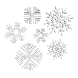 Holzfigure "Schneeflocken mix weiß"