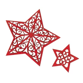 Holzfigure "Sterne mix rot"