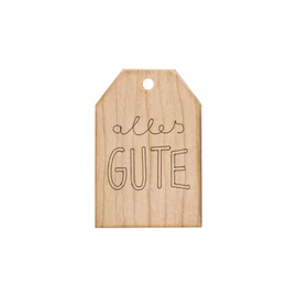 Grußkarte aus Kirschholz "Alles Gute "