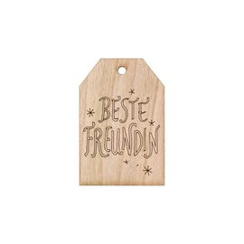 Grußkarte aus Kirschholz "Beste Freundin"