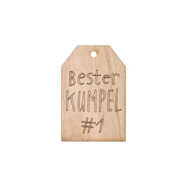 Grußkarte aus Kirschholz "Bester Kumpel"