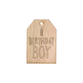 Grußkarte aus Kirschholz "Birthday boy"