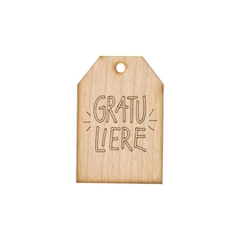 Grußkarte aus Kirschholz "Gratuliere"