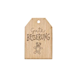 Grußkarte aus Kirschholz "Gute Besserung"