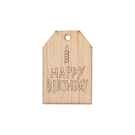 Grußkarte aus Kirschholz "Happy Birthday"
