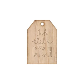 Grußkarte aus Kirschholz "Ich liebe Dich"