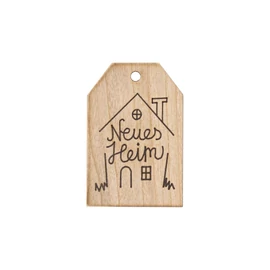 Grußkarte aus Kirschholz "Neues Heim"