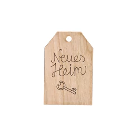 Grußkarte aus Kirschholz "Neues Heim"