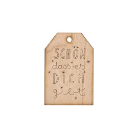 Grußkarte aus Kirschholz "Schön dass es Dich gibt"