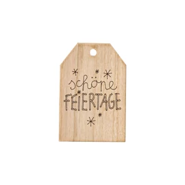 Grußkarte aus Kirschholz "Schöne Feiertage"