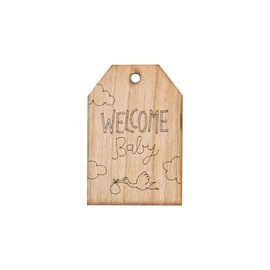 Grußkarte aus Kirschholz "Welcome Baby"