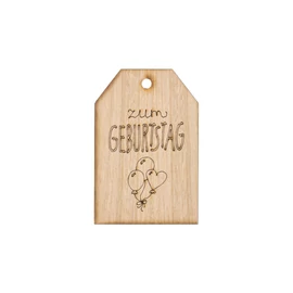Grußkarte aus Kirschholz "Zum Geburtstag"