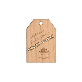 Grußkarte aus Kirschholz "Alles Gute zum Geburtstag"