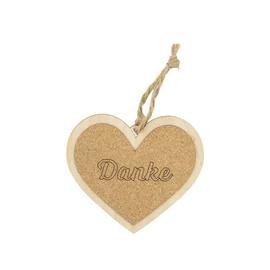 Kork Herz 12cm "Danke"
