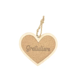 Kork Herz 12cm "Gratuliere"