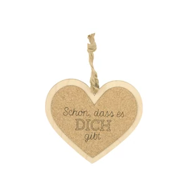 Kork Herz 12cm "Schön, dass es Dich gibt"
