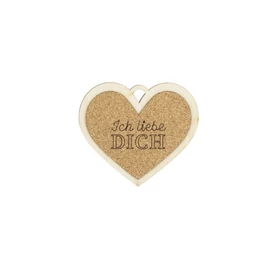 Kork Herz 8cm "Ich liebe Dich"