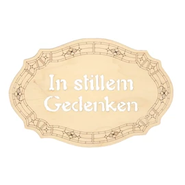 Tafel groß "In stillem Gedenken"