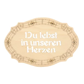 Tafel groß "Du lebst in unseren Herzen"