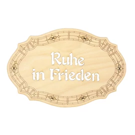 Tafel groß "Ruhe in Frieden"