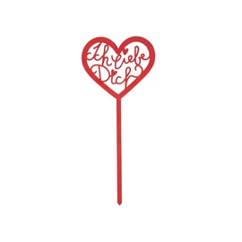 Blumenstecker "Ich liebe Dich- rot"