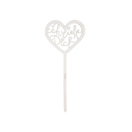 Blumenstecker "Ich liebe Dich- weiß"