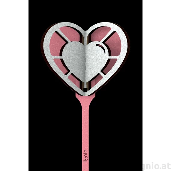 3D Stecker Herz rosa