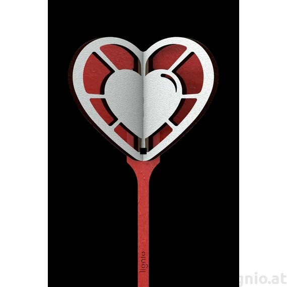 3D Stecker Herz rot