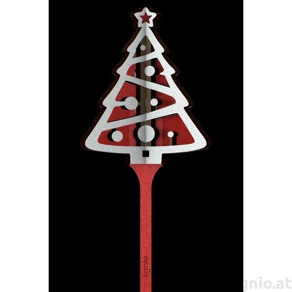 3D Stecker Weihnachtsbaum rot