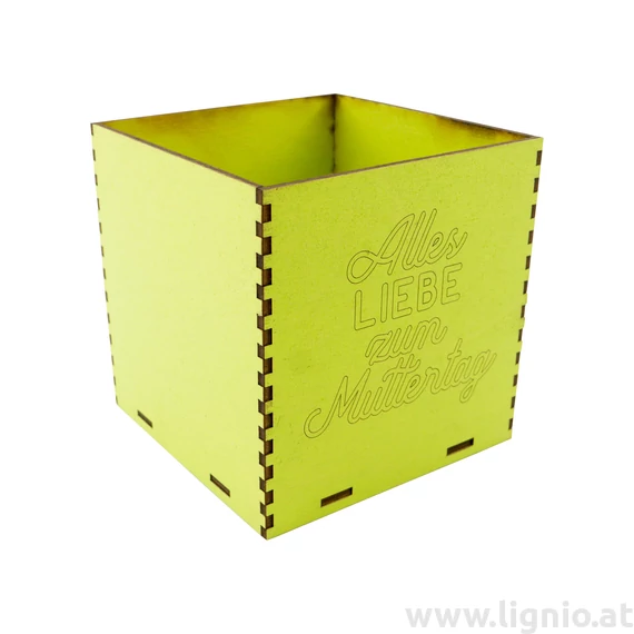 Holzbox 8 cm apfelgrün "Alles Liebe zum Muttertag"