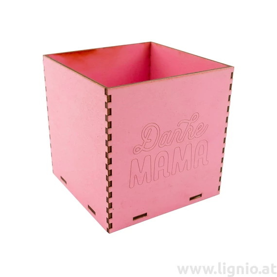 Holzbox 8 cm rosa "Danke Mama"