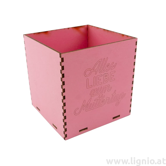 Holzbox 8 cm rosa "Alles Liebe zum Muttertag"