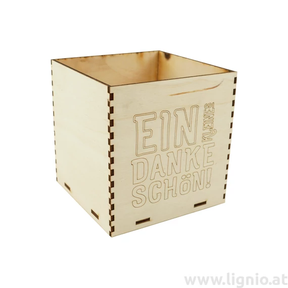 Holzbox 8 cm natur "Ein kleines Dankeschön"