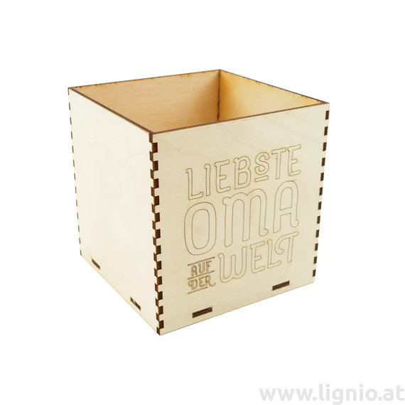 Holzbox 8 cm natur "Liebste Oma auf der Welt"