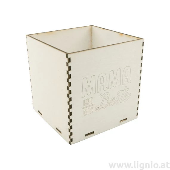 Holzbox 8 cm weiß "Mama ist die Beste"