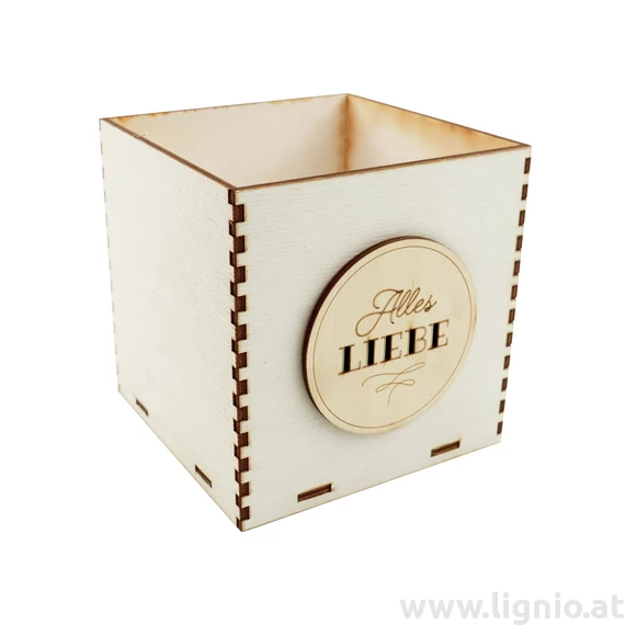 Holzbox 10 cm weiß "Alles Liebe"