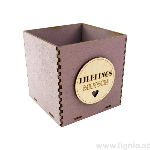 Holzbox 10 cm altrosa "Lieblingsmensch"