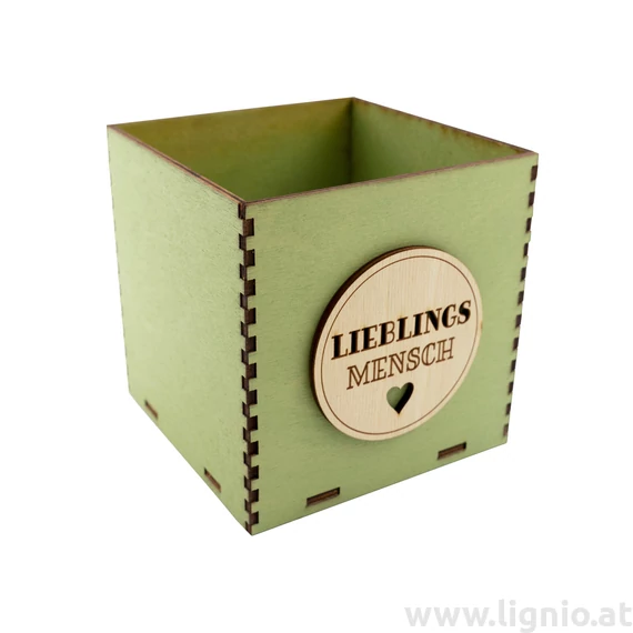 Holzbox 10 cm minze "Lieblingsmensch"
