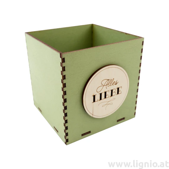 Holzbox 10 cm minze "Alles Liebe"