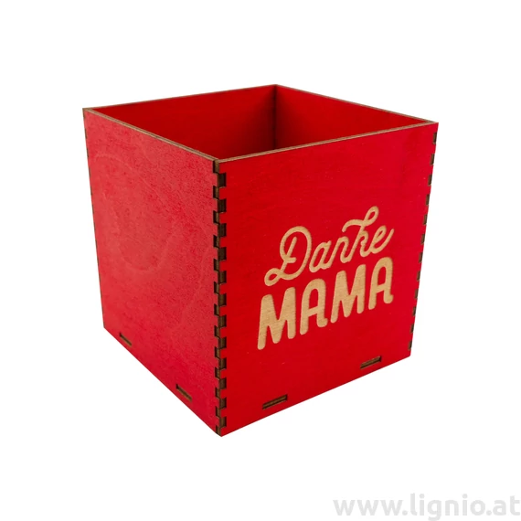 Holzbox 8 cm rot "Danke Mama"