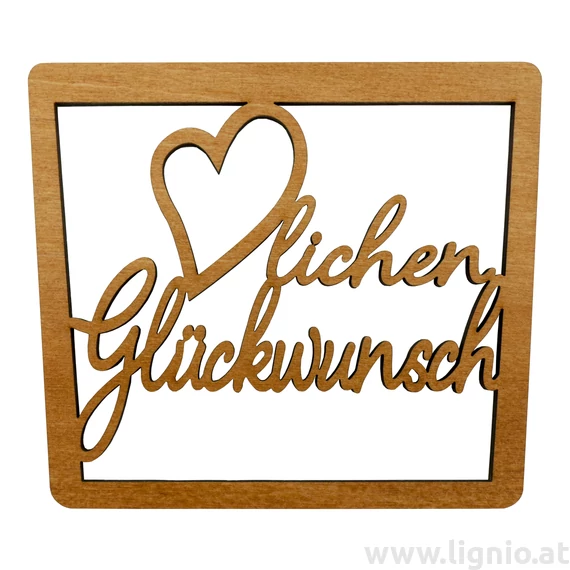 Spruchschild " Herzlichen Glückwunsch "