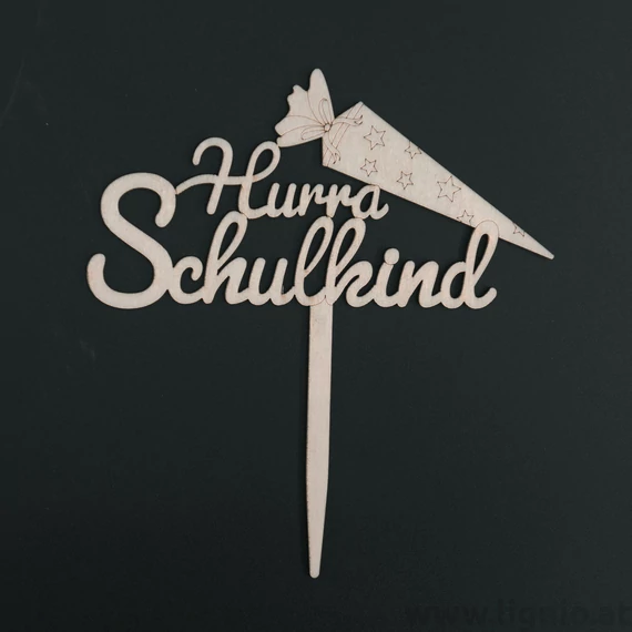 Cake Topper "Hurra Schulkind"